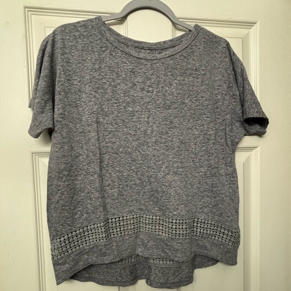 Old Navy Womenβs (S) Girls Size L 10-12 Gray High low dolman top EUC Oversized